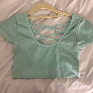 Aerie strappy cropped shirt